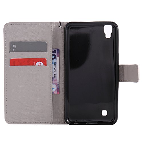 Feeltech LG X Power Hülle PU-Leder und Brieftasche Bunte Muster Fall mit Magnetverschluss, Hybrid-Kickstand mit Stand-Funktion, schlagen Sie schützende weiche TPU Stoßstangenabdeckung und Kreditkartenhalter für LG X Power Handgelenk Bügel-Buch-Art-Geldbeutel-Tasche mit 2 In 1 Berühren Sie Stift – White leopard - 5