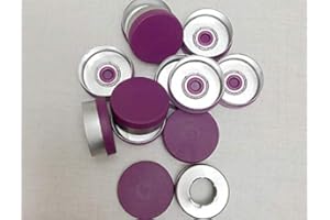 KT TECH 200pcs/lot 20mm Aluminum plastic caps flip off caps for glass vials (Purple)