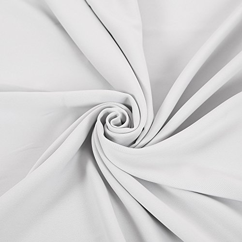 Deconovo Blickdichte Gardinen Vorhang Verdunkelung Verdunkelungsgardinen mit Kräuselband 175×140 cm Grau Weiß 2er set - 5