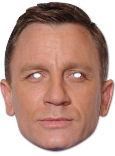 James Bond Doppelpack Roger Moore und Daniel Craig Style Partymaske aus Karton mit Augenlöchern - 2