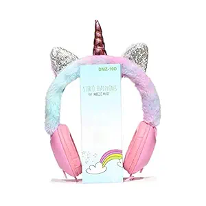 paaroots Unicorn Wired On Ear Headset with Mic (Pink)