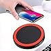 Produktbild bingT Fast Wireless Charger, Qi Wireless Charger, Tragbares Ultradünnes Kabellose Ladestation, kabelloses Laden Ihres Pad, Qi Ladegerät passend für iPhone XS/XS Max/XR (Rot)
