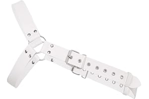 Agoky Arnés de Pecho Hombre Cuero PU Correas de Pecho Cuerpo con Hebillas Cinturón con Anillas Metálicas Clubwear Gótico Punk Steampunk Disfraz de Hombre para Clubwear Fiesta