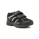 Tick Kids Black Mesh Double Velcro Trainer