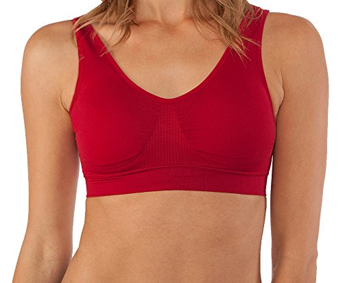 Fabio Farini Sujetador Confort máximo sin Costuras Bralette en 3 Colores Diferentes, Colour:Rojo Oscuro;Talla:S (40 ES)