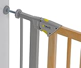 Hauck 597118 Türschutzgitter Deluxe Wood and Metal Safety Gate, silver/wood - 4