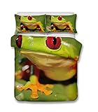 helengili Rana Patrón Realista 3D Ropa de Cama Juego de Funda nórdica Cama Hoja # 2, 100%...