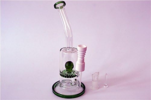 Glass Hookahs 22 cm Height 14.5 mm Joint with Green Skull Filter Smoking Water Pipe Glass Bong
