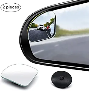 CarEmpire 2pcs Fan Shaped Blind Spot Mirror, 360 Degree Adjustabe HD Glass Blind Spot Mirrors, Frameless Convex Rear View Mirror, for any Car, Van, Suv and Trucks. D Shape
