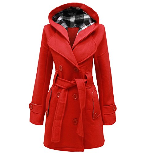 Ladies Women Lady Hooded Coat Jacket Top With Belt Option