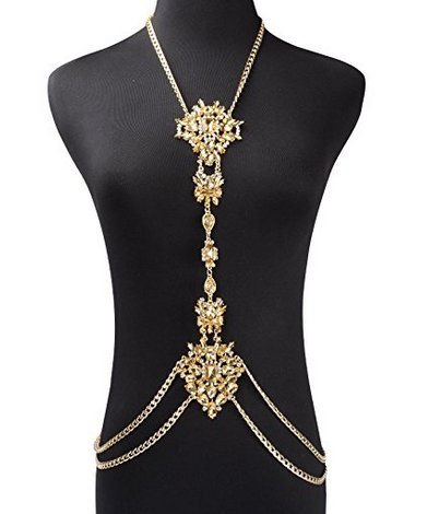 Holylove Women Statement Body Chain, Costume Jewelry for Women Novelty Fashion Body Jewelry Neckalce 1 pc with Gift Box