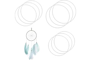 Ceihwa 9 Stück Drahtringe zum Basteln 10/15/20cm Klein Drahtringe Dekoring zum Aufhängen Metall Ring für Traumfänger Metallringe zum Basteln Makramee Ringe Metall für DIY und Wand-Basteleien-weiß