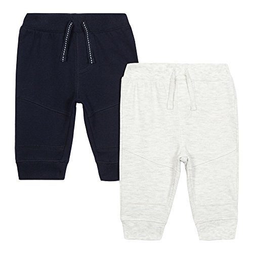 Bluezoo Pack Of Two Baby Boys' Navy And Grey Ribbed Jogging Bottoms 9-12 Months