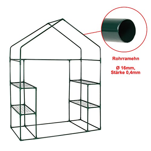 Yorbay Foliengewächshaus Gewächshaus 143x73x195cm, mit Gitternetzfolie aus PE(140g/㎡), mit Ablagen, für Garten zur Aufzucht - 4