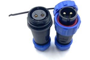 BAYZCONN Anschlussstecker Luftfahrtstecker SP21 2 Polig, IP68 2 Pin Lötfreier Aviation-Stecker Wasserdichter und Staubdichter Luftfahrtstecker für Außenlampen Verwendet 500V 30A (12AWG Kabel Schraub-Crimp)