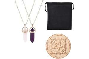 Guador Star Pendulum Board, avec cristal rose et améthyste Collier de pendule de radiesthésie, babillard métaphysique de divination de radiesthésie Witchcraft Kit de fournitures d'autel Wiccan,