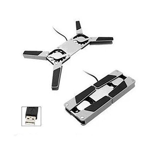 OFT Notebook Cooler Lüfter Mini USB Kühler 2 Ventilator/Dual 6cm-Lüfter Ständer Laptop Kühlpad Kühlmatte（Random Lieferumfang））