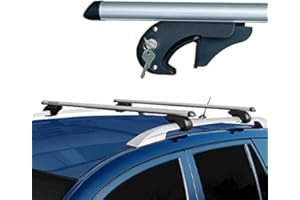 EMMEA 135 CM BARRE PORTATUTTO PORTA PACCHI DA VIAGGIO AUTO COMPATIBILE CON FIAT PANDA II 5 PORTE 2003 > 2012 ALLUMINIO PORTAPACCHI PORTA TUTTO STAFFE TRASVERSALI
