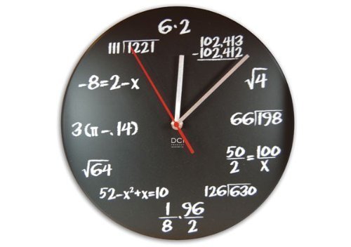 Metall Wanduhr Mathematics schwarz
