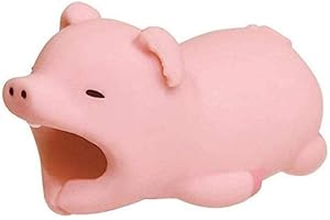 UCABLES 2 Unidades Protector de Cable - para Cables Lightning iPhone y Macbook, Tipo C, Micro USB, Ethernet, Cargador, Auriculares, Ratón, Teclado - Hecho en Silicona - Universal - Cerdo