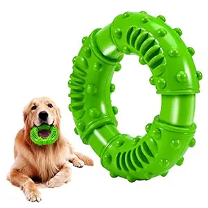 Feeko Dog Toys for Aggressive Chewers Large Breed, Non-Toxic Natural Rubber Long Lasting Indestructible Dog Toys, Durable Puppy Chew Toy for Medium Large Dogs - Fun to Chew, Chase and Fetch (Green)