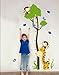 Instylewall Home Decorative Mural Vinyl Wall Sticker Giraffe Green Tree Height Chart Kids Nursery Wall Art Decal Paper
