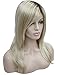 Kalyss women's Dark Rooted Long Blonde wig 100% Full Imported Heat resistant japanese Kanekalon As Real Hair wigs