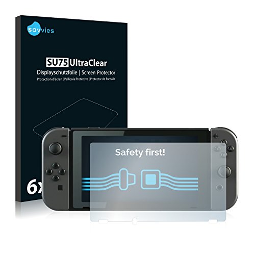Savvies Protector de Pantalla Compatible con Nintendo Switch [6 Unidades] - Transparente