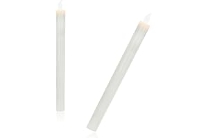 COM-FOUR® 2x swieca LED 25 cm - Swiece swiateczne bezprzewodowe, na baterie - Swieca z prawdziwego wosku - Lampki choinkowe - Swieczniki elektryczne (Bialy - 25cm)