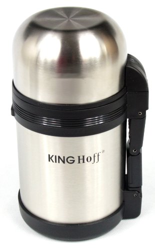Kinghoff KH-4078 1,0 L Isolierbehälter - Thermobehälter f. Speisen - Edelstahl - doppelwandig -Thermobox - Isolierbox