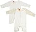 Pumpkin Patch Unisex Baby 2 Pack All-In-Ones Footies, Off-White (Cream Freeze), 3-6 Months