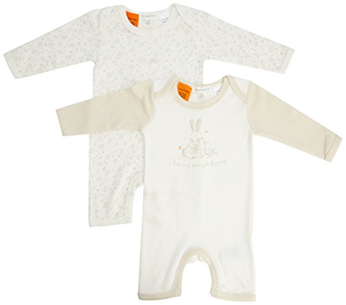 Pumpkin Patch Unisex Baby 2 Pack All-In-Ones Footies, Off-White (Cream Freeze), 3-6 Months