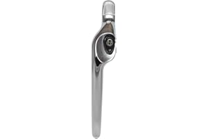 ERA Maxim Offset Locking Window Handle Left Hand Polished Chrome | PVC Windows Handle Replacement | Silver Chromed Handle with Keys