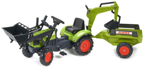 spécifications Falk - 2040N - Jeu De Plein Air - Tractopelle Claas Arion 410 + Remorque + Excavatrice