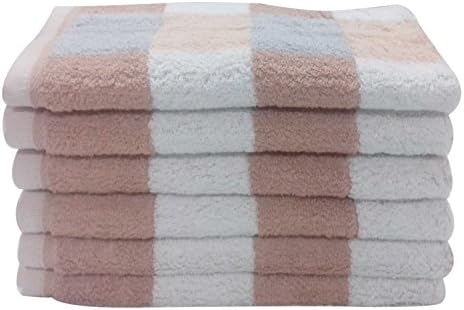 Livingston Home Luxurious 6-piece Brown Block Hand Towel Set, Large