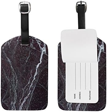 Aumimi Marble Travel Luggage Tags Suitcase Luggage Bag Tags, Travel ID Bag Tag Airlines Baggage Labels Pack of 2