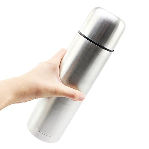 COM-FOUR® Isolierflasche 0,75l aus Edelstahl doppelwandig Einhand-Bedienung (0.75L) - 6