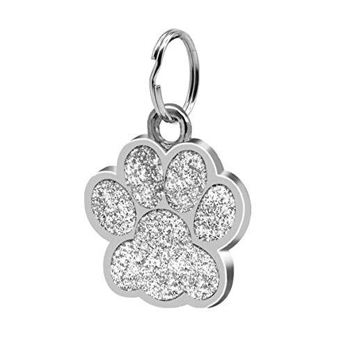 Preisvergleich Produktbild Heaviesk Fußabdrücke Pet Anhänger Dekor Schöne Pet Schmuck Glitter Footprint Personalausweis Hundemarke Pet Zubehör