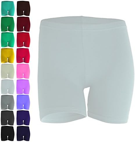 CHAPINI, LADIES SOFT STRETCH SUPREME COTTON MINI SHORTS (Small/Medium, White)