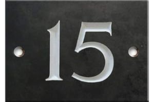 NUMBERS & NAMES BY ATLANTIC HARDWARE Engraved Slate House number sign - 1 to 99 (select your number here) - number 15 (Same Day Dispatch by 1st class Post!!!)