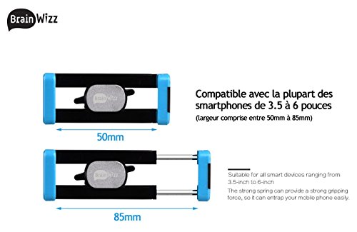 BrainWizzÂ® 360 Air Vent - Porta cellulare, supporto da auto universale del supporto griglia di ventilazione / Ventilazione iPhone 5S / 6S iPhone / iPhone 6 / 6S PiÃ¹ iPhone / iPhone 6 Plus / S4 e S5 Samsung Galaxy e S6 / HTC uno / Sony Xperia / Nokia / Huawei / Acer / Google Nexus / Nexus 6 / LG / Xiaomi