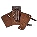 JZK® Leather Hairdressing Scissors Holder Holster Pouch Scissors Case Bag with Belt Hairdresser Tool Bag, Brown(UK Location)