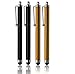 Price comparison product image XiTech 4 Pack of Black & Gold Stylus Universal Touch Screen Pen for Kindle Fire Ipad 1 2 3 Ipod Iphone 4 4S 3g 3gs Motorola Xoom Samsung Galaxy Tab 8.9 10.1, Blackberry Playbook HTC Flyer Evo View Tablet Tablet Bonus XiTech Cable Tie