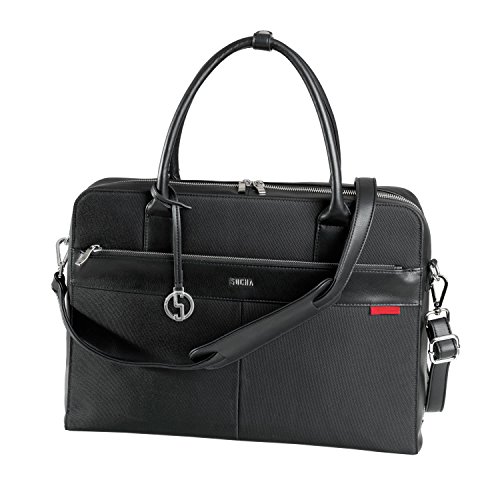 SOCHA SO-CASUAL-BLACK Designer Business Tasche f  r Damen  43 94 cm  17 3 Zoll  schwarz