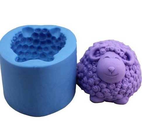 Allforhome Silikon-Form zum Seifengießen, Form „Schaf mit Fell“, 7,3 cm