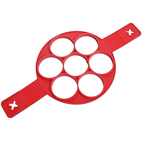 Miaogo Pancakes Form omelette Fixator making tool, Fantastic AS SEEN ON TV NEW, Nonstick Silikon Ei Ring Pfannkuchen maker （rot）