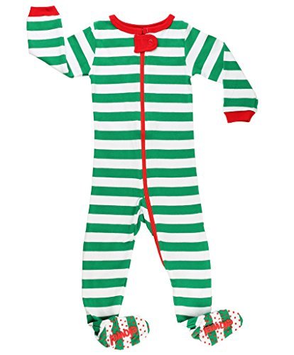 Elowel - Pijama para Bebe Nisexo Ninos Ninas 100% Algodon, con Diseno De Verde Y Blanco Navidad Conjunto 18-24 Meses