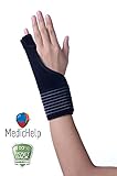 ferula para dedo mano Se adapta a tus necesidades: este soporte para pulgar está cuidadosamente diseñado para adaptarse incluso a tus necesidades más exigentes. Su barra de metal ergonómica facilita el uso al máximo. Ajusta el tamaño a tus necesidades y disfruta de una comodidad infinita. Ideal tanto para diestros como para zurdos. Llévalo en el dedo exterior y en la palma o en el interior.