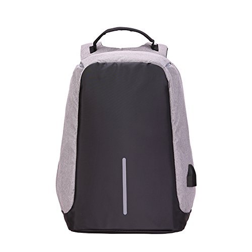Me&U Anti Theft Travel Waterproof Backpack/Compact Laptop Bag with USB Charging Port (14.1 Inch) (Black)
