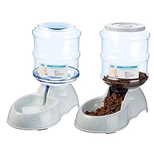 XIAPIA Dispensador de Agua Automático para Mascotas de Gatos/Perros   3.75L x 2 Piezas Preservador de Alimentos y Agua